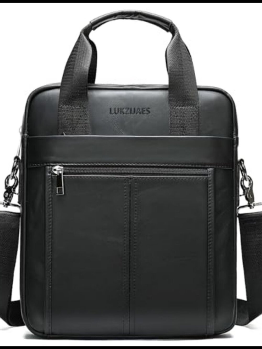 Genuine Leather Messenger Bag Adjustable Sling Crossbody for Men Work Business